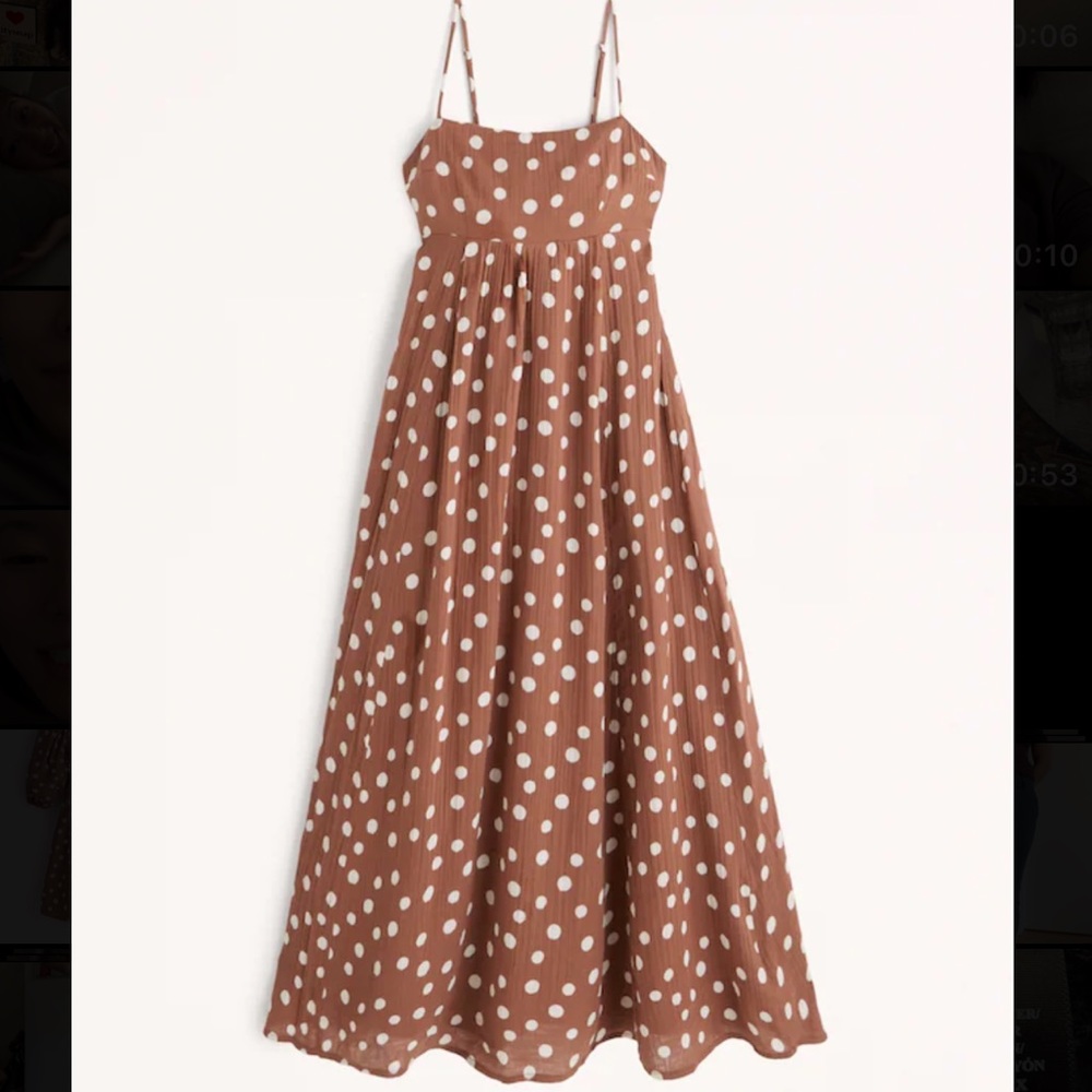 Babydoll Maxi Dress - Polka Dots